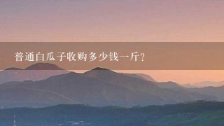 普通白瓜子收购多少钱1斤？